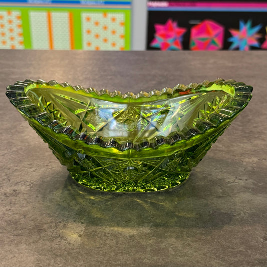 Anchor Hocking Green Glass "Star of David" Pattern
