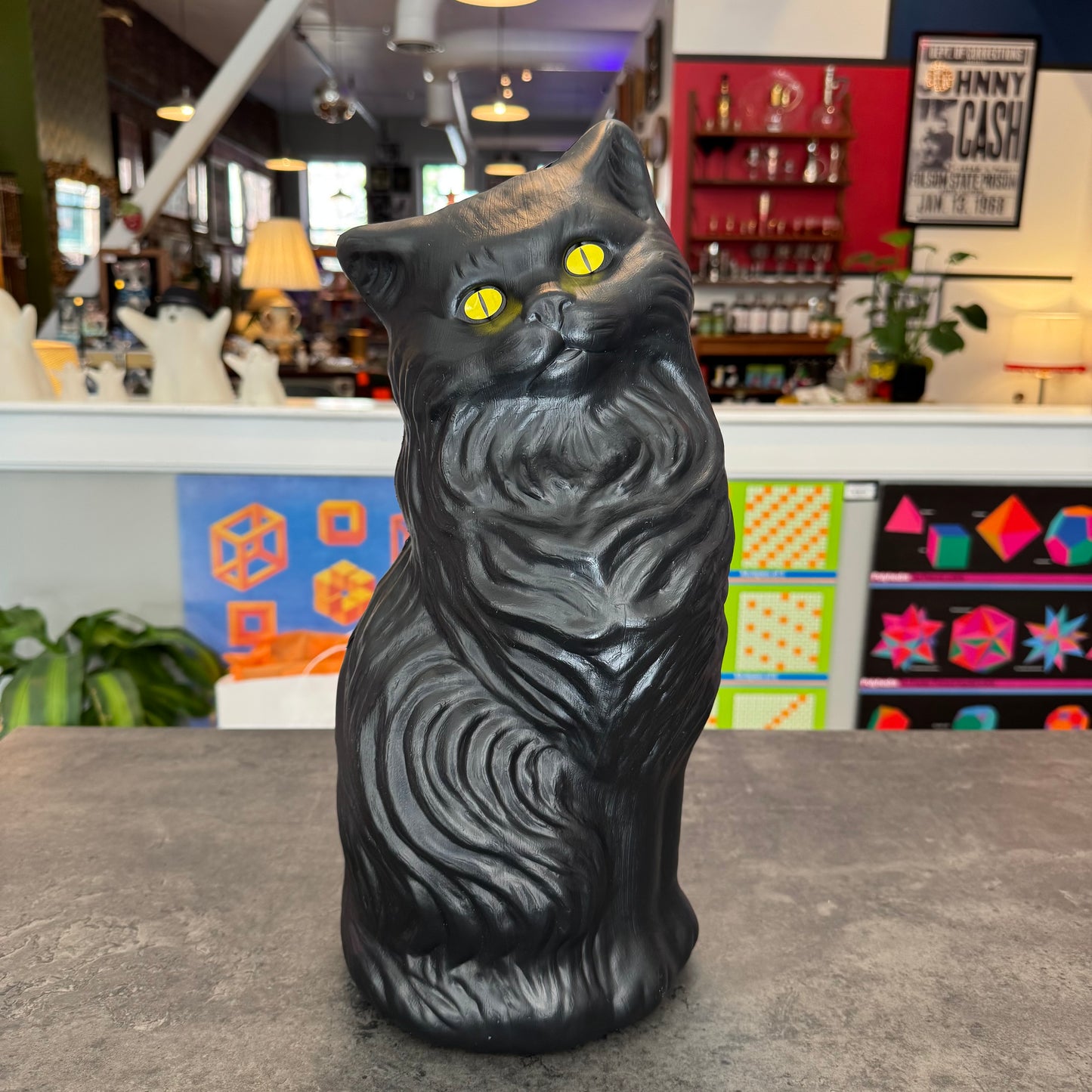 Blow Mold Plastic Cat Figure