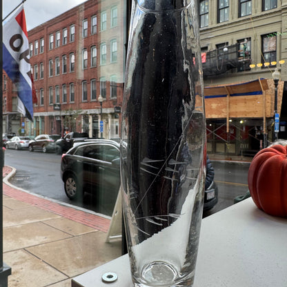 Etched Glass Vase with Nature Design.