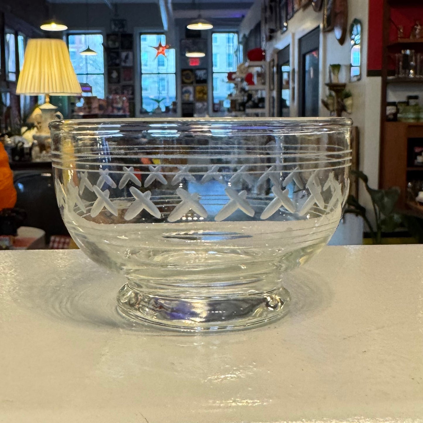 Etched Anchor Hocking Dessert/Custard Cup - Laurel Leaf