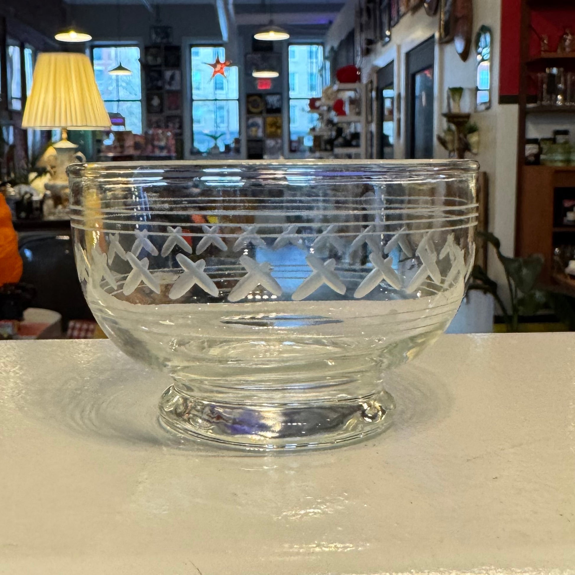 Etched Anchor Hocking Dessert/Custard Cup - Laurel Leaf