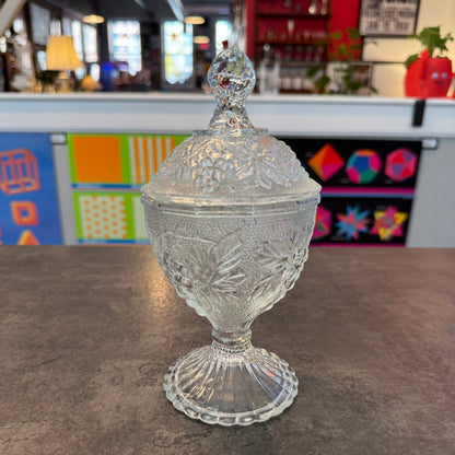 Anchor Hocking Lidded Jar Grapes and Leaves