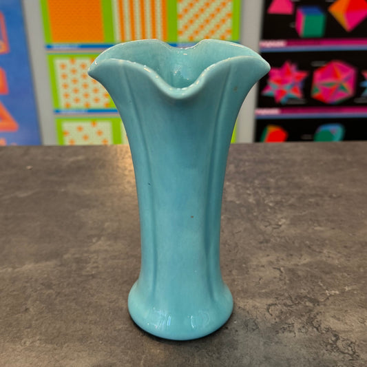 Pale Blue Art Nouveau Vase 6"H