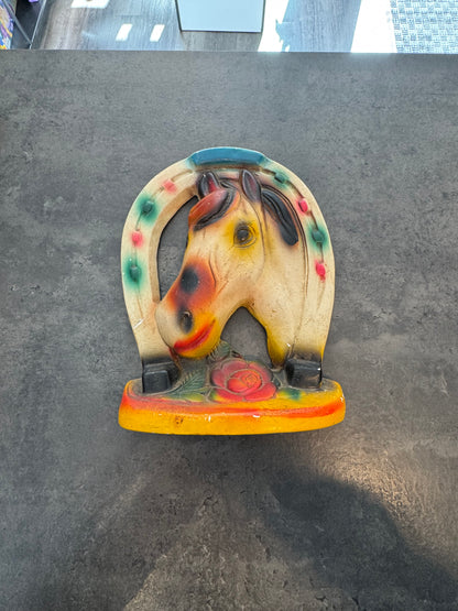 Carnival Chalkware Figurine of Horse and Horseshoe