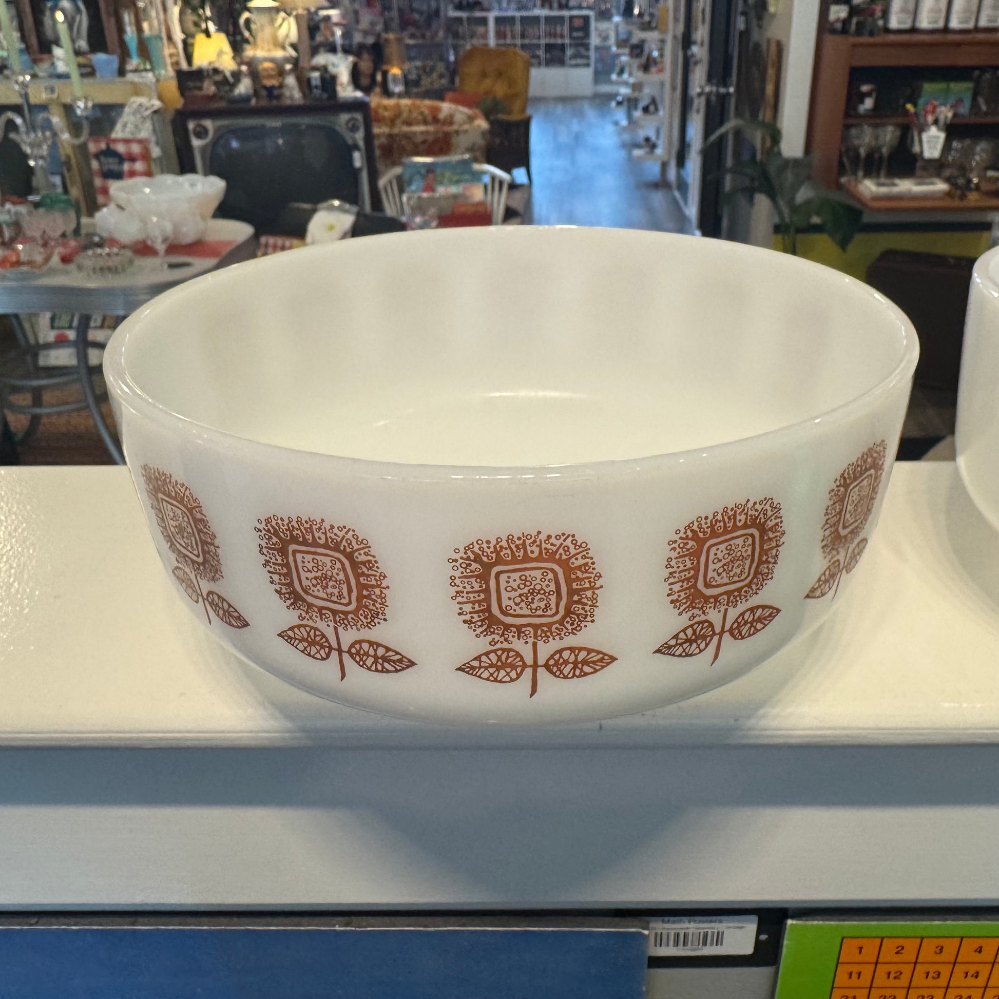 Set of 3 Federal Glass Sunflower Mixing Bowls