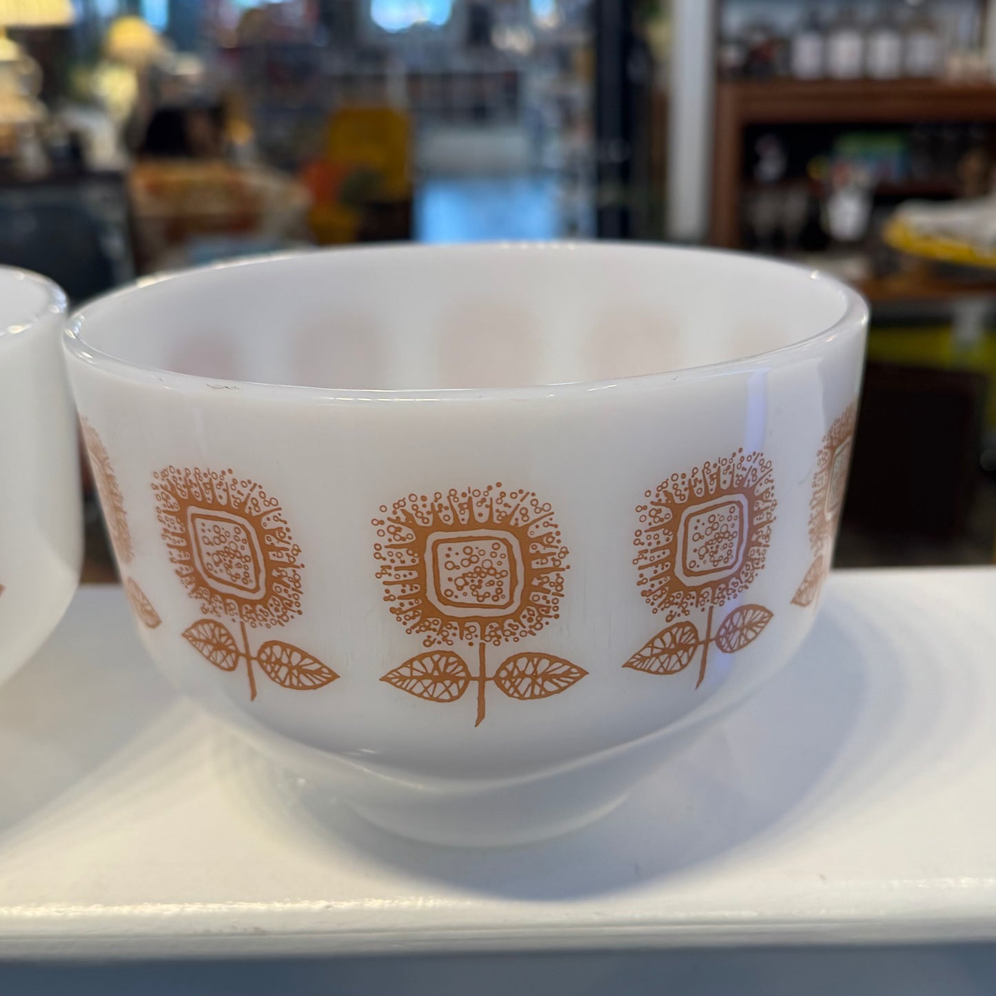 Set of 3 Federal Glass Sunflower Mixing Bowls