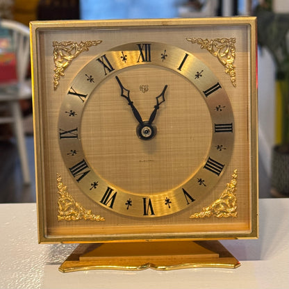 Working Herz Electric Swiss Clock Gilded Metal
