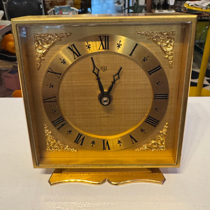 Working Herz Electric Swiss Clock Gilded Metal