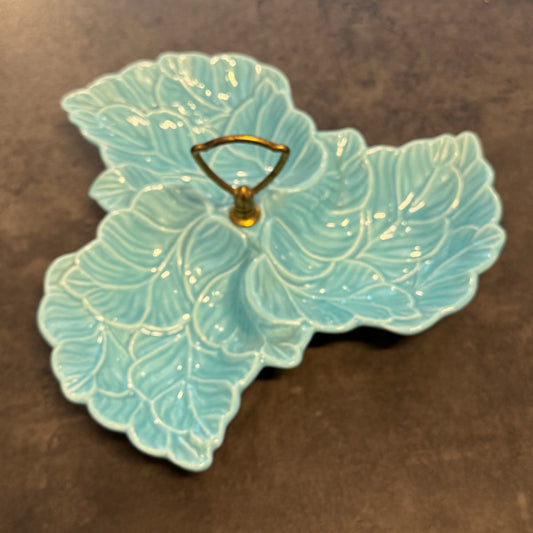 Three Leaf MCM Serving Platter CA Pottery