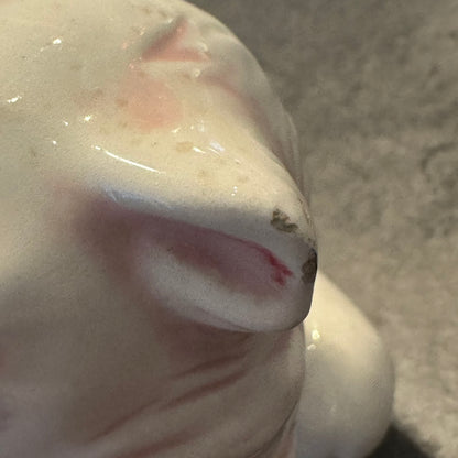 Vintage White and Pink Kitten Figure
