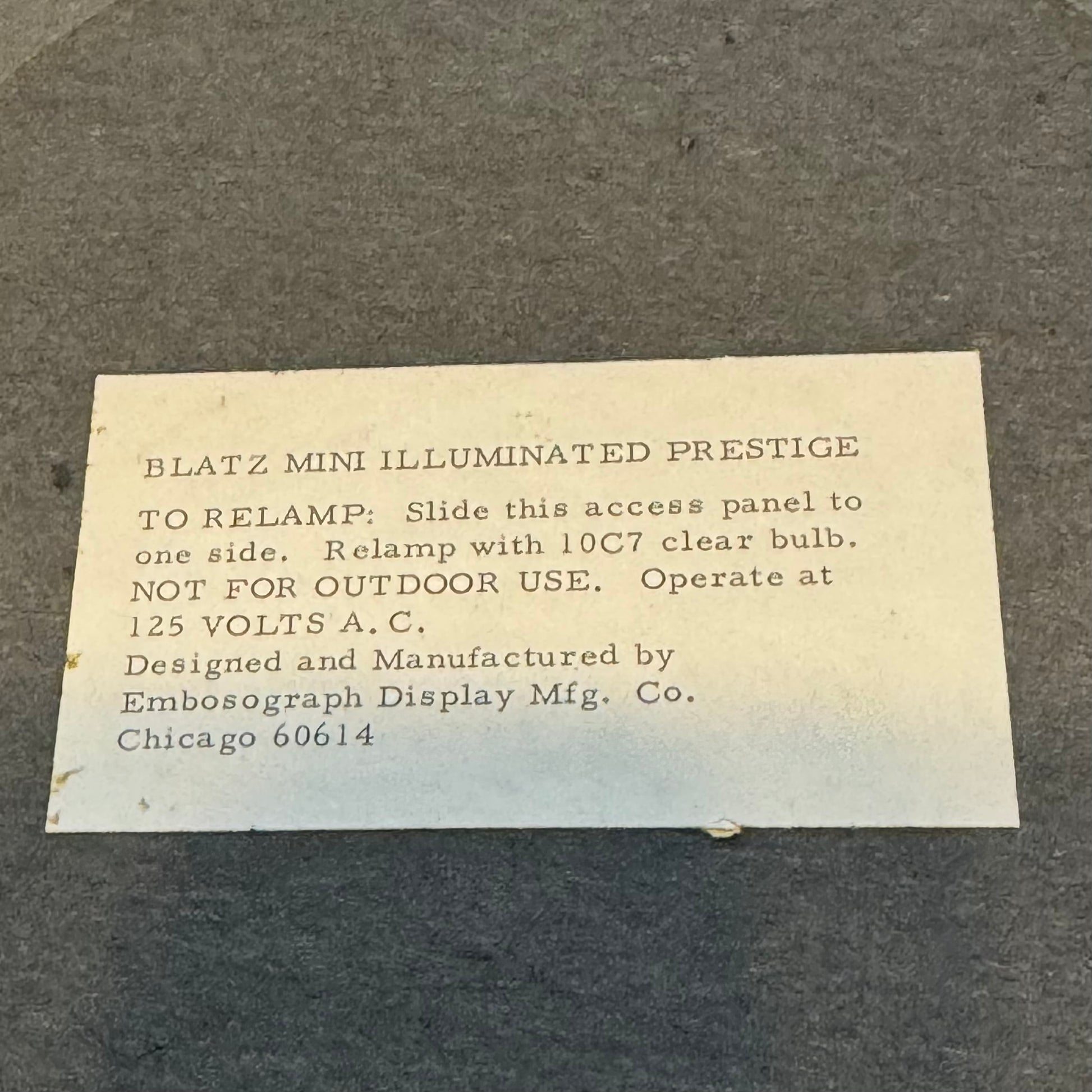 Illuminated Blatz Beer Sign