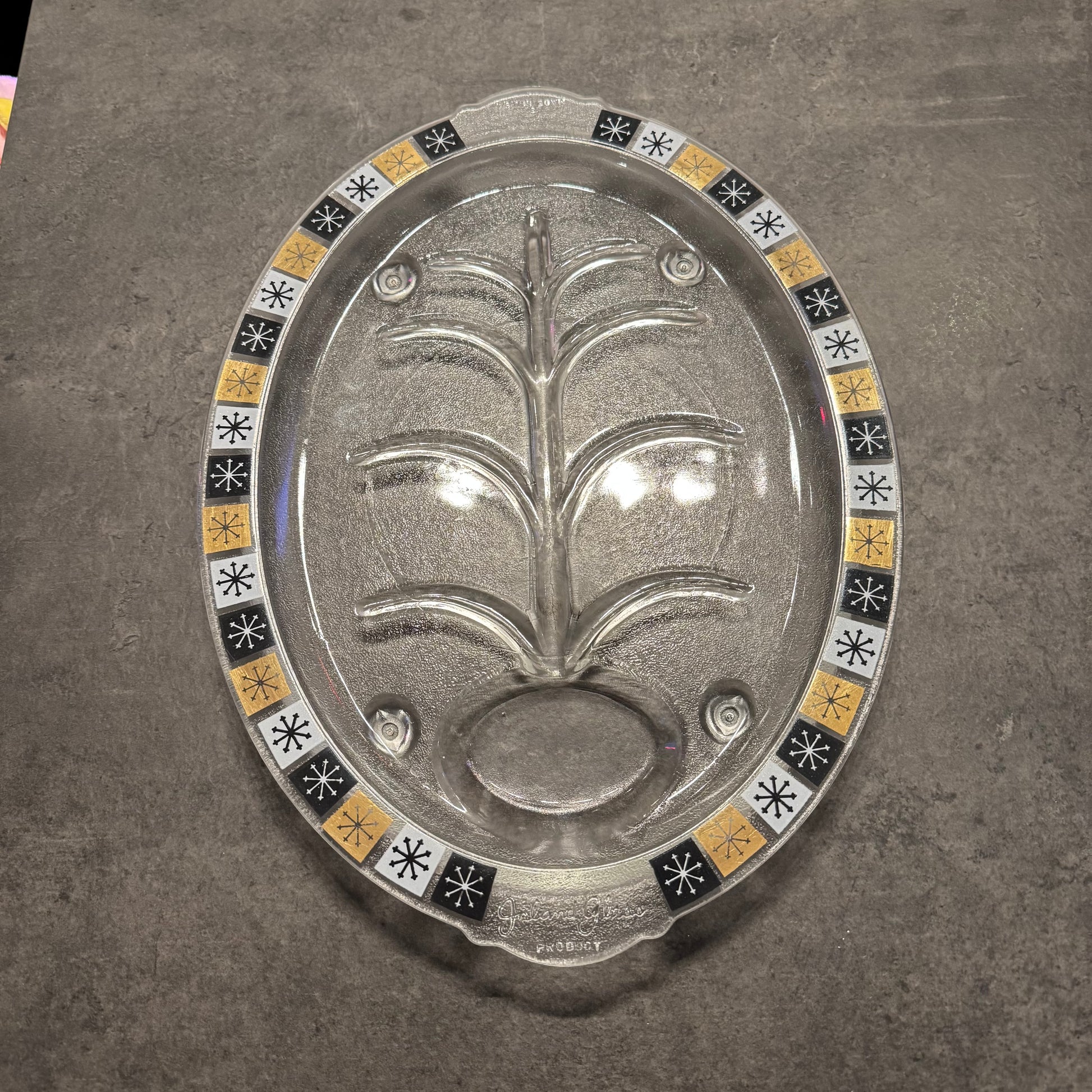 Garland Glass Atomic Meat Platter
