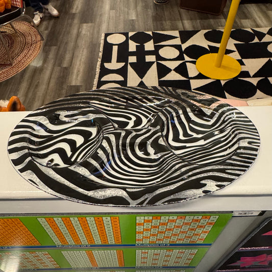 Glass Zebra Separated Serving DIsh