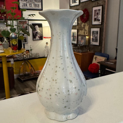 Speckled Pottery Green Pink Vase