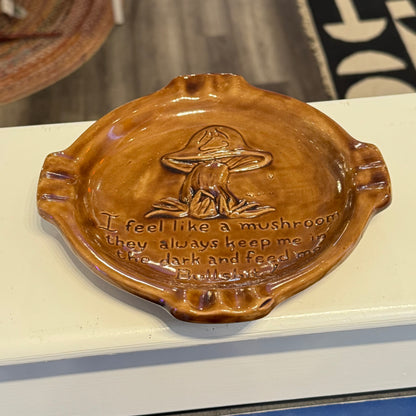 Mushroom Glazed Brown Ashtray