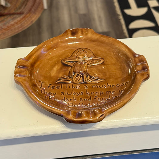 Mushroom Glazed Brown Ashtray