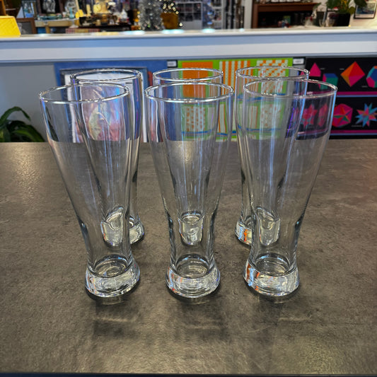 Set of 6 Pilsner Glasses 9"