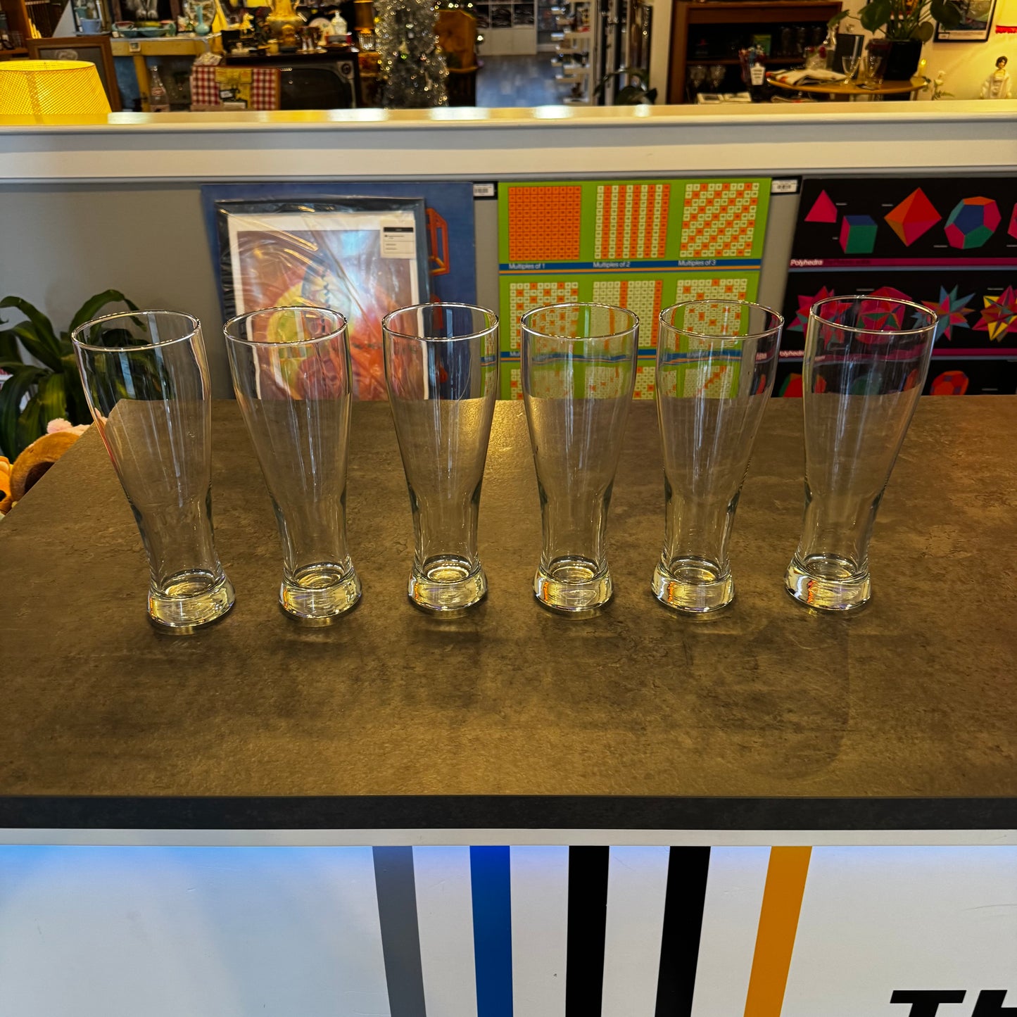 Set of 6 Pilsner Glasses 9"