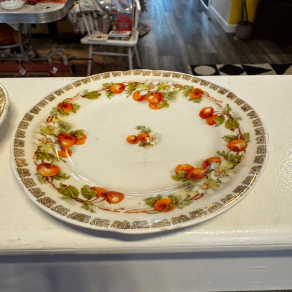 Set of 3 German Porcelain Side Plates with Cherries and Blossom Design