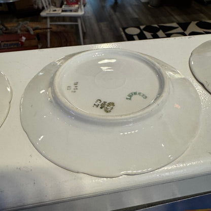 Set of 3 German Porcelain Side Plates with Cherries and Blossom Design
