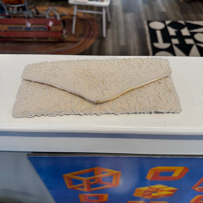 White Beaded Clutch Purse