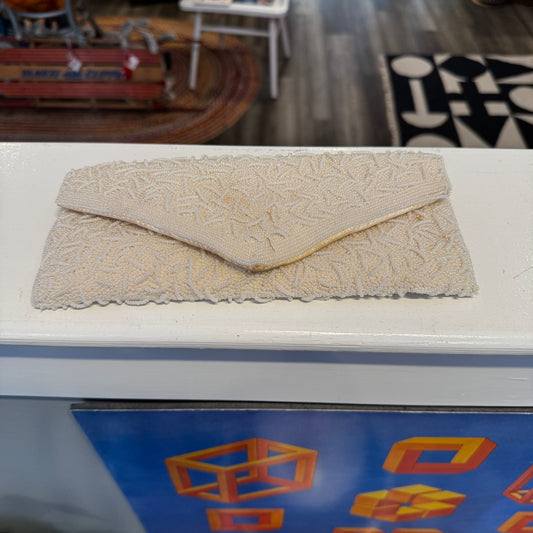 White Beaded Clutch Purse