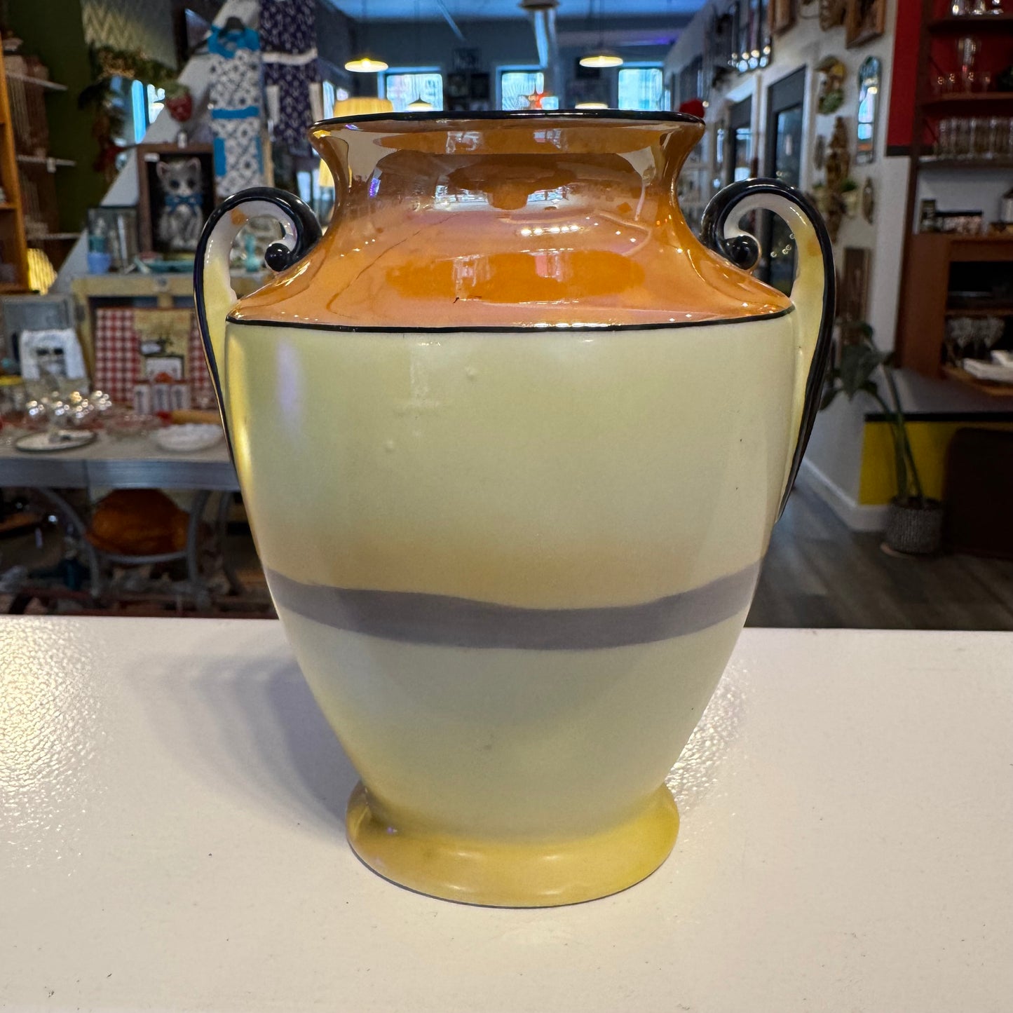 Vintage Noritake Lusterware Hand Painted Vase Japan