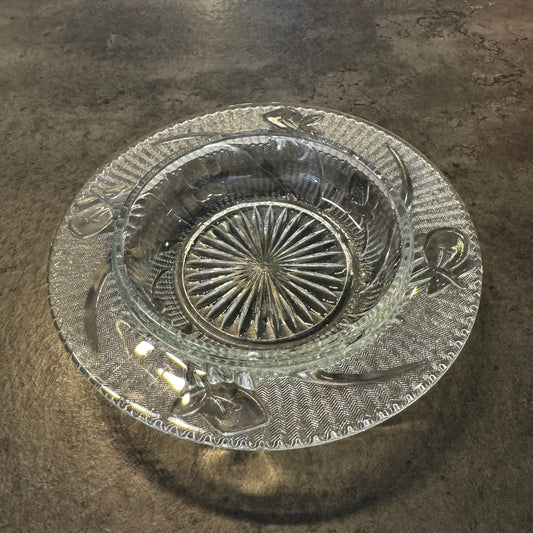Glass Ashtray/Dish with Floral Design