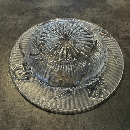Glass Ashtray/Dish with Floral Design