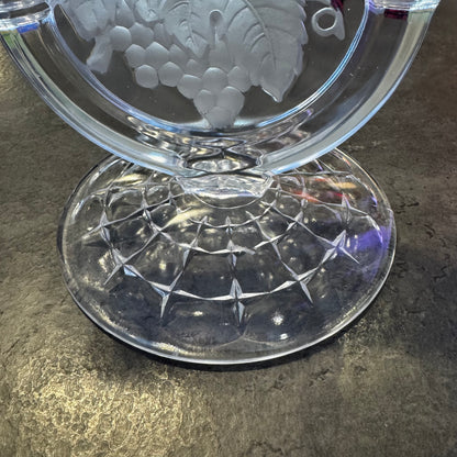 Indiana Glass Clear Double Candlestick "Grapes" Motif