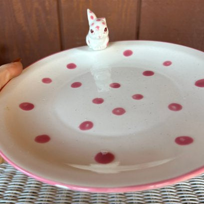 Pink Polka Bunny Plate