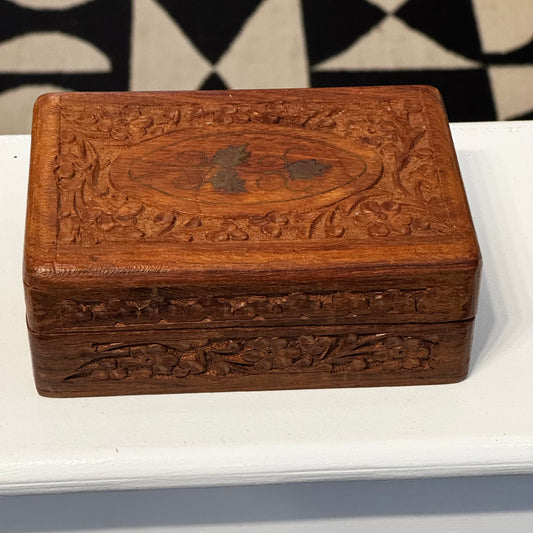 Carved Wooden Jewelry Box