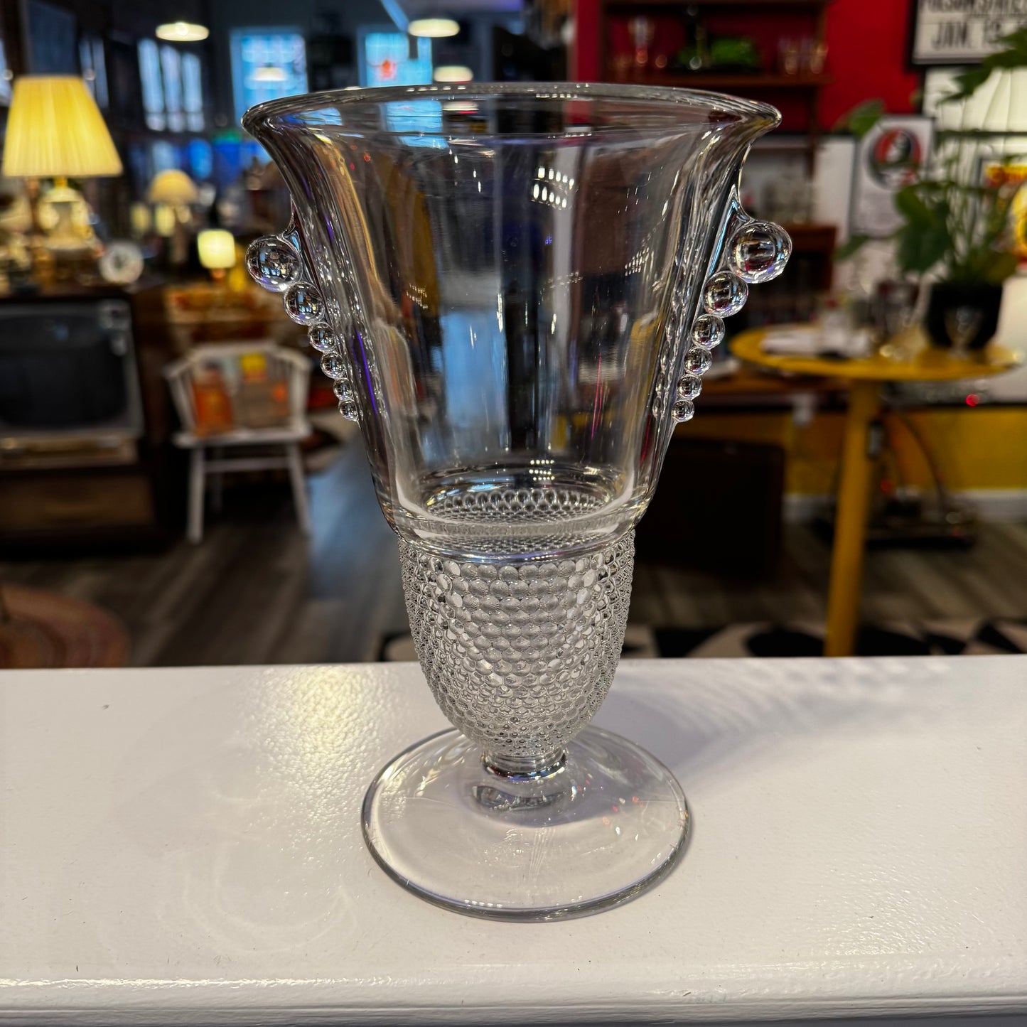 Vintage Duncan Miller 8 Inch Teardrop Glass Vase