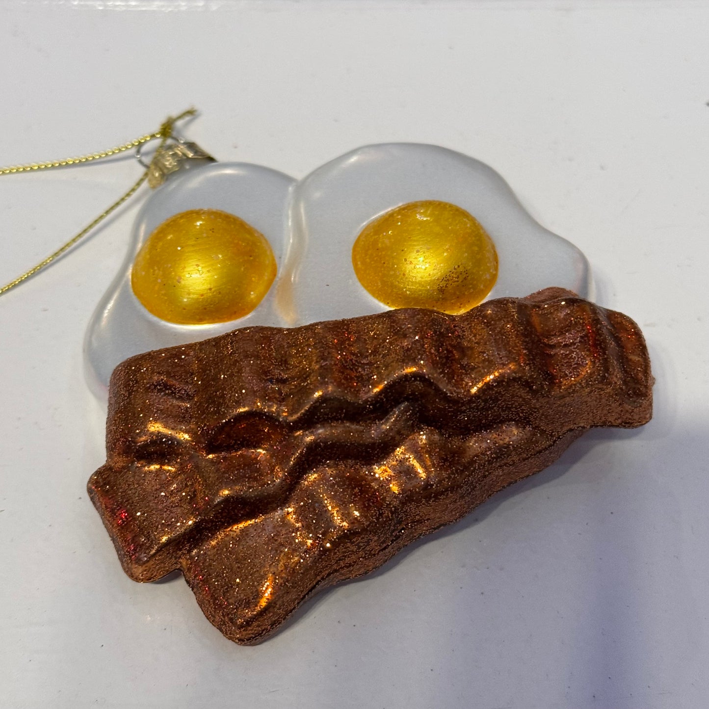 Bacon and Eggs Glass Ornament