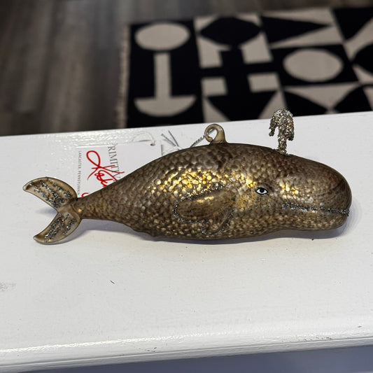 Whale Glass Ornament
