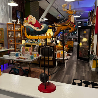 Santa's Sleigh Kinetic Sculpture With Original Box