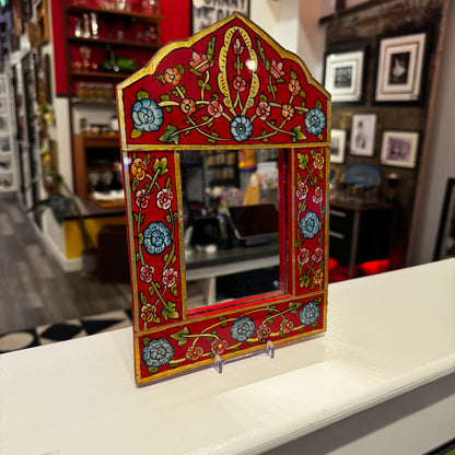 Vintage Hand-painted Floral Persian Mirror