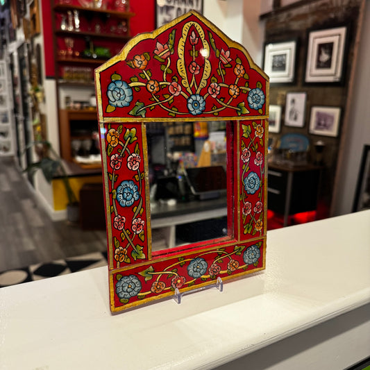 Vintage Hand-painted Floral Persian Mirror