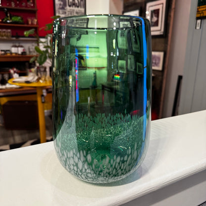 Green Blown Art Glass Vase