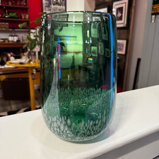 Green Blown Art Glass Vase