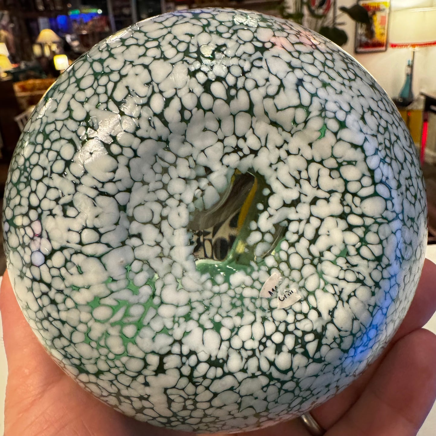 Green Blown Art Glass Vase