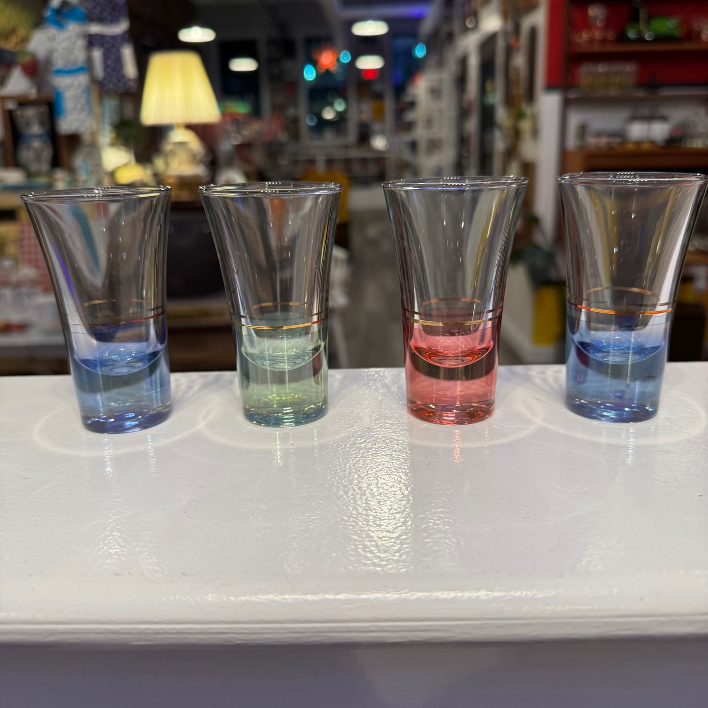 Set of 4 Cordial Glasses Multicolor
