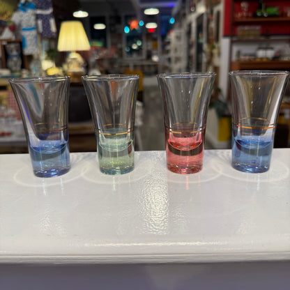 Set of 4 Cordial Glasses Multicolor