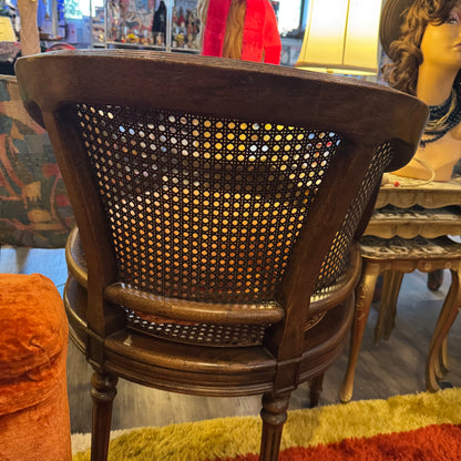 French Louis XVI Style Caned Fruitwood Chair