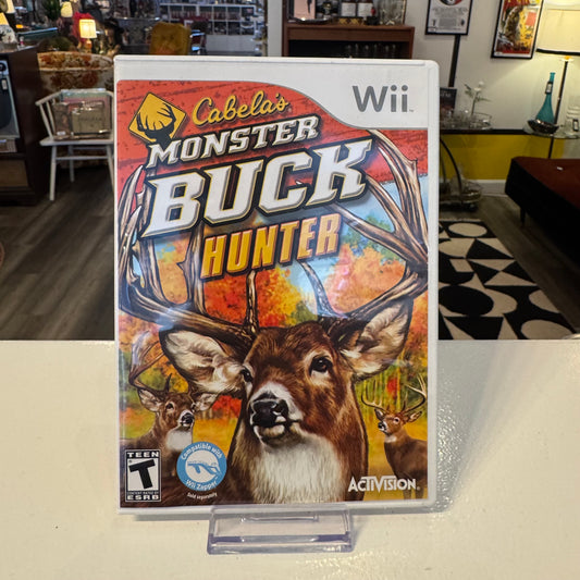Wii Cabela's Monster Buck Hunter Game + Gun Case