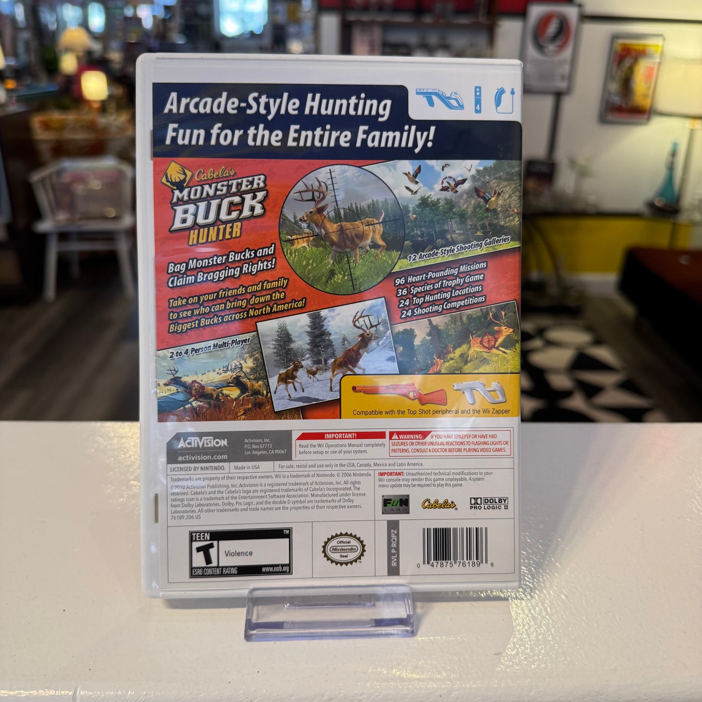 Wii Cabela's Monster Buck Hunter Game + Gun Case
