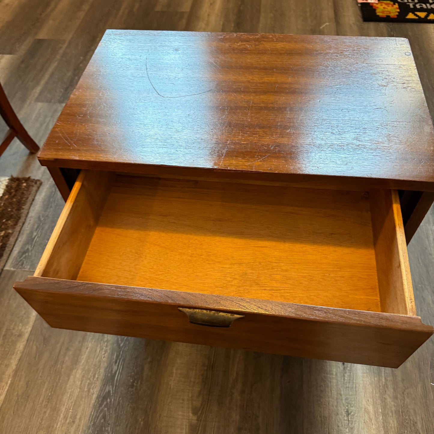 Mid Century Nightstand with 2 Drawers