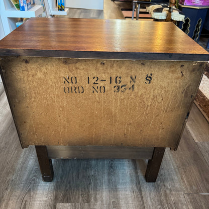 Mid Century Nightstand with 2 Drawers