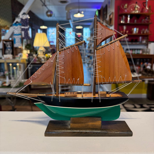 Handmade Wooden Model Sailboat