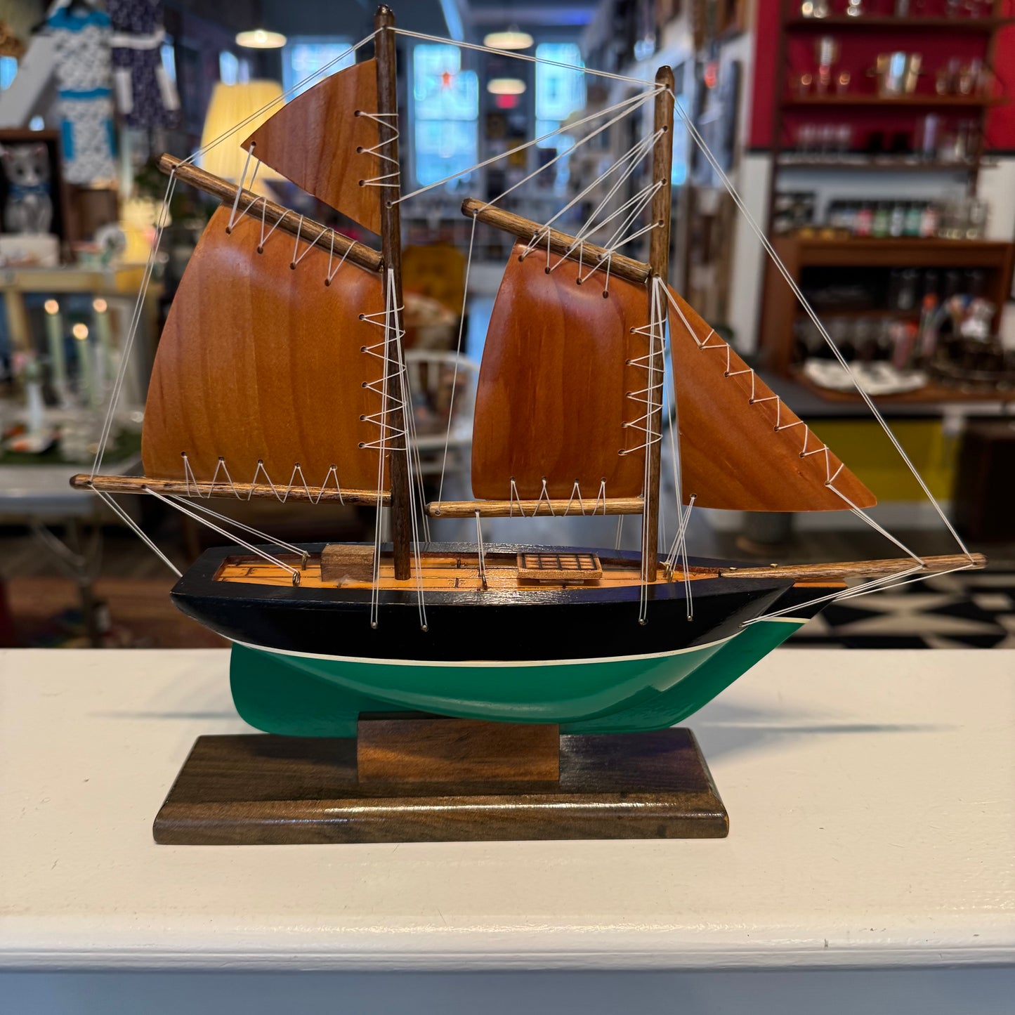 Handmade Wooden Model Sailboat